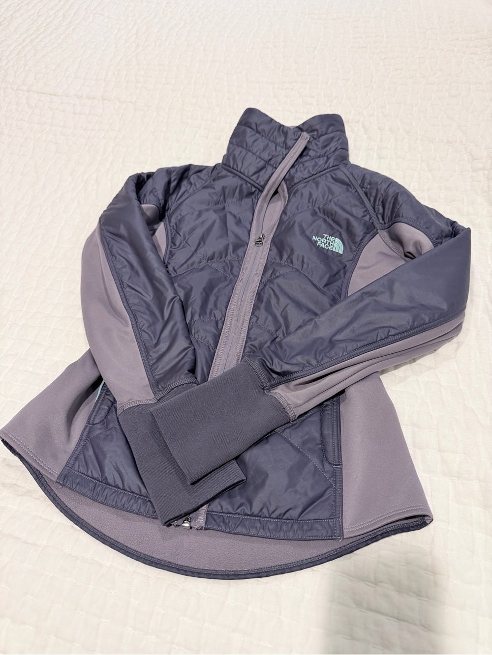 The North Face Women’s Two-Tone Purple and Purple  Gray Puffer Jacket
